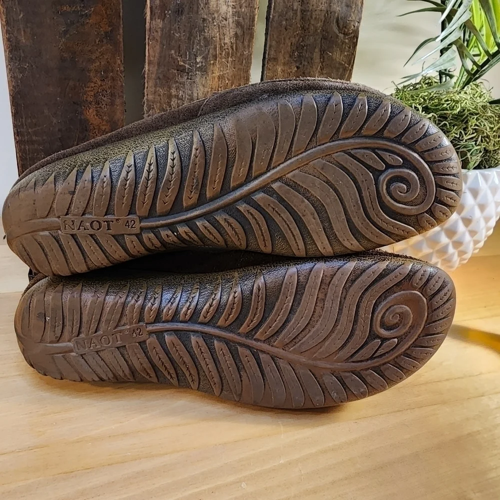 NAOT Womens Matai MaryJane Loafers Size 11 Leather Navy Blue Brown Cork Footbed